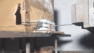 Nail penetration test triggering thermal runaway